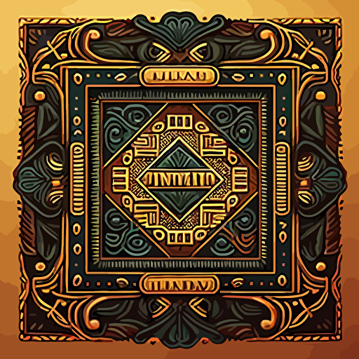 guatemalan mayan nahual Imox square vector design