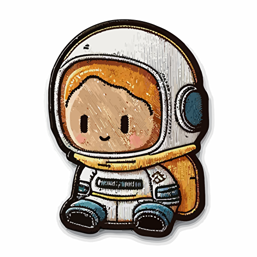 astronaut patch, cute, vector, 2d, emoji