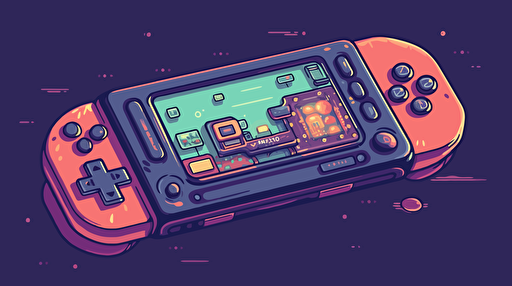 a handheld device that a player in a video game would use to access menus, flat vector illustration