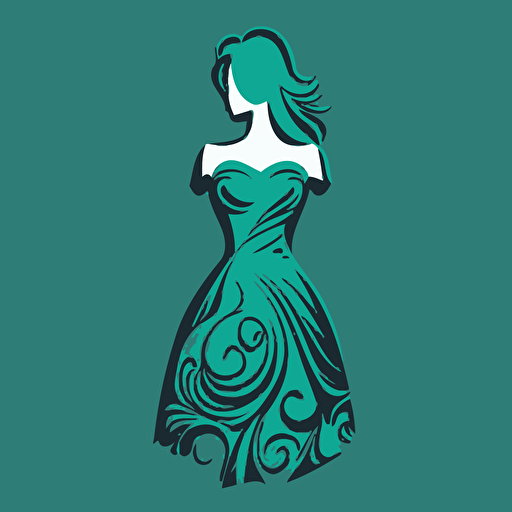 simple logo vector art teal dress