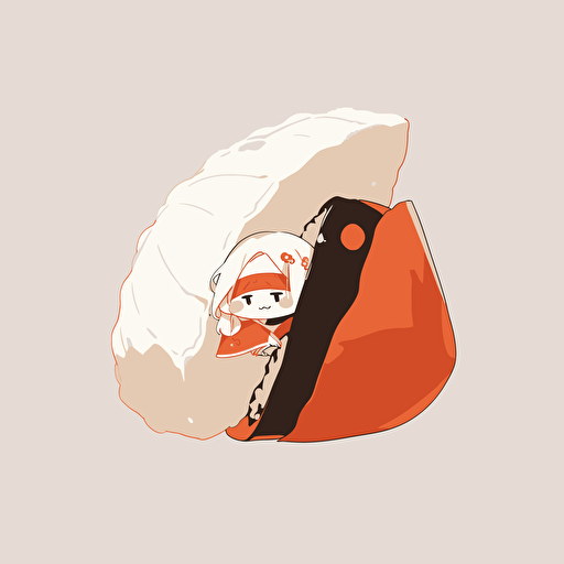 one sushi piece, vector art, white background