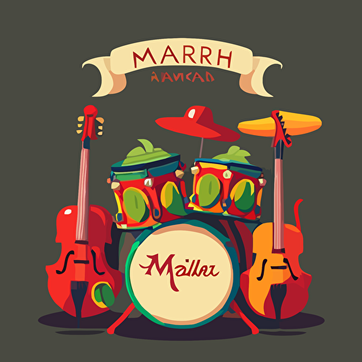 flat vector illustration of peppers marachi band