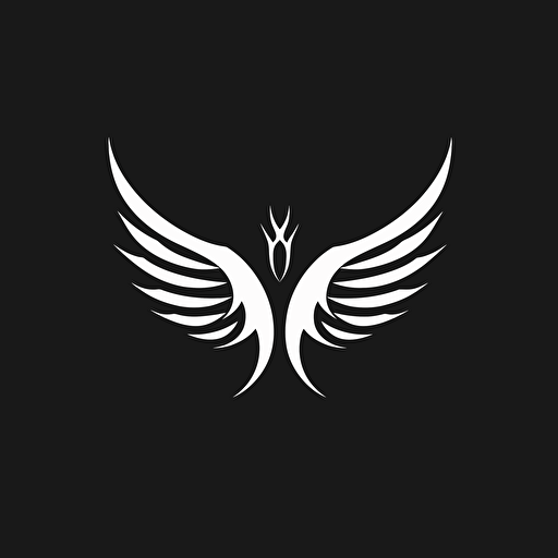 strong masculine wings vector logo, very minimal, simple, icon, flat