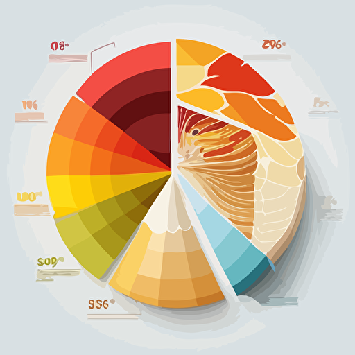 white background, flat illustration, vector style, piechart