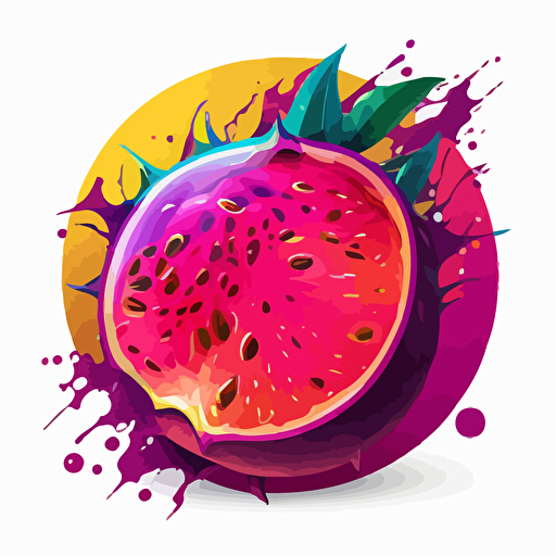 passionfruit vector image clipart vibrant magenta color circle logo