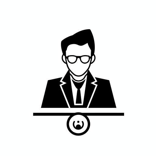 ambassador program event signup icon, black on white background, simple, vector