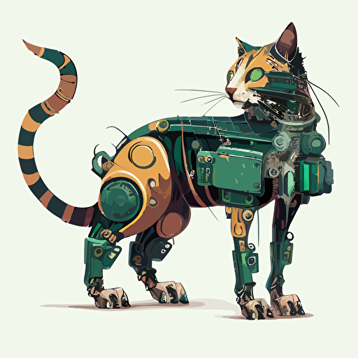 vector image of robot cat