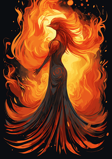 the logo for fiery bird online gaming platform, in the style of figurative symbolism, flowing fabrics, simplistic vector art, sparse use of color, papua new guinea art, subtle ink application, loose paint application