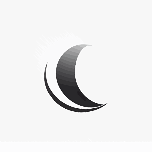 half moon logo,, clean, minimalist, abstract mark logo business, vector logo, white background
