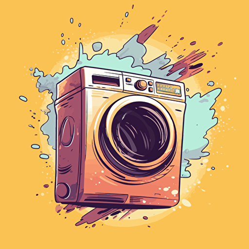 washing machine jumping vector illustration