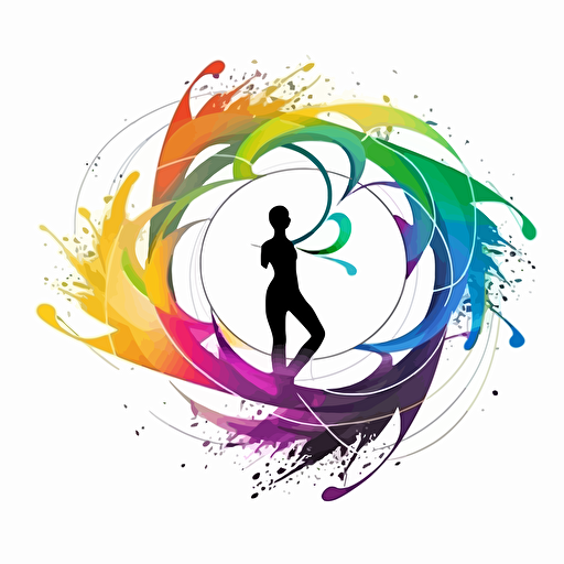 minimal vector logo for spiritual developemnt, psychodelic, vivid colours, whie background