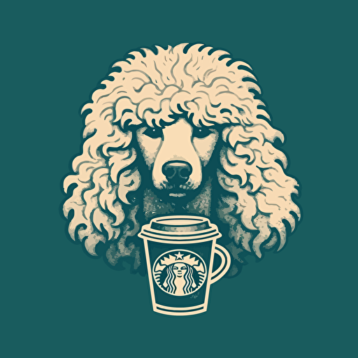 A vector logo of poodle inpsired by the starbucks logo
