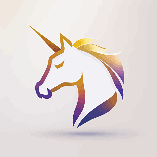 minimal logo with unicorn face,simple,Geometric, mandalacolor, emboss,Morning Lighting,white background,Vector,