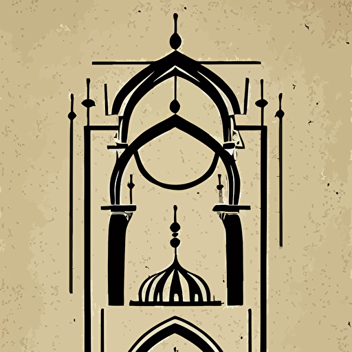 minimalist boho style art mosque illustration vector art