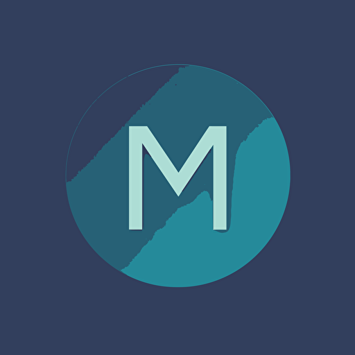 Logo of letter M, flat, stoic, minimal, vector, blue
