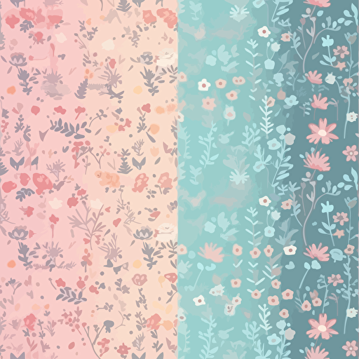 Cute vector wallpapers of tiny flowers, pastel gradient