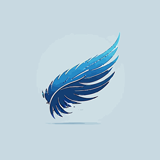 logo design, Blue wing, vector logo, minimalistic,simple,