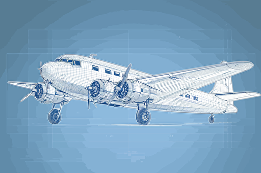 lockheed 10 electra vector, minimalistic, made with one line, blueprint style, modern, symbolic, minimalistic, technical drawing,