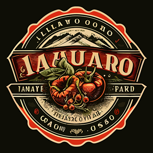vector logo vitage style tomato grow up from a vulcano company name Lavarosso HD