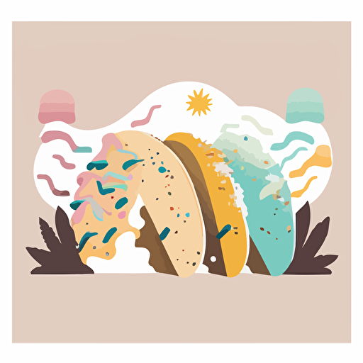 taco minimalistic pastel colors vector