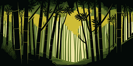 bamboo forest in vector draw style