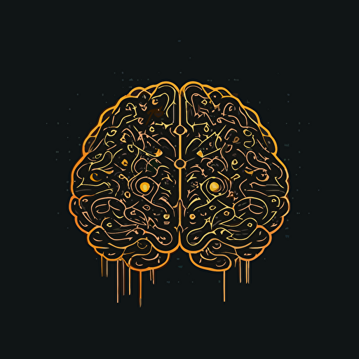 vector logo brain contains of small brains, dao, crypto