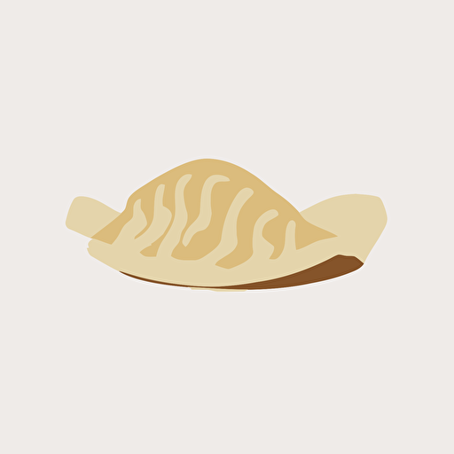 One gyoza, minimalistic design, flat, no shadow, vector art, white background