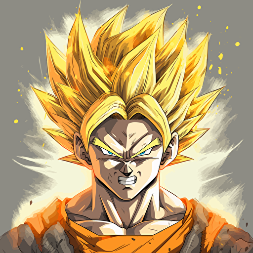 vector drawing of super saiyan Goku