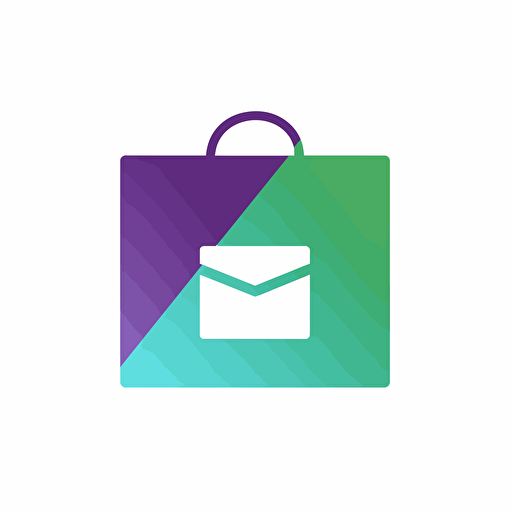 simple logo for windows store,green and violet, vector logo, flat design, white back ground, minimal, logo style