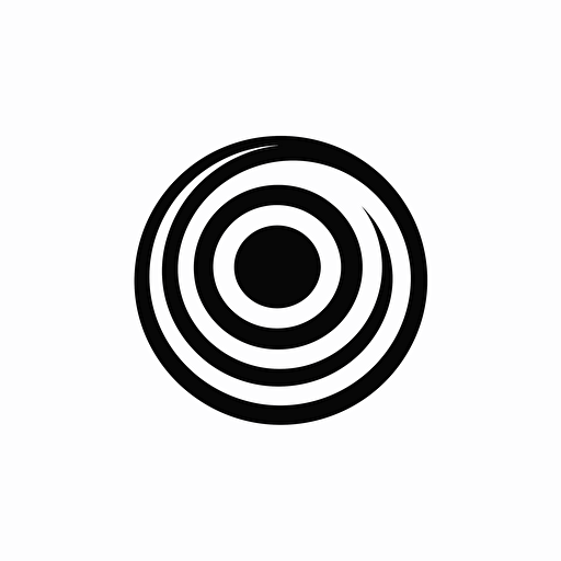 unique new logo black and white, very introverted, circle, simple vector, illustrator, white background, full HD