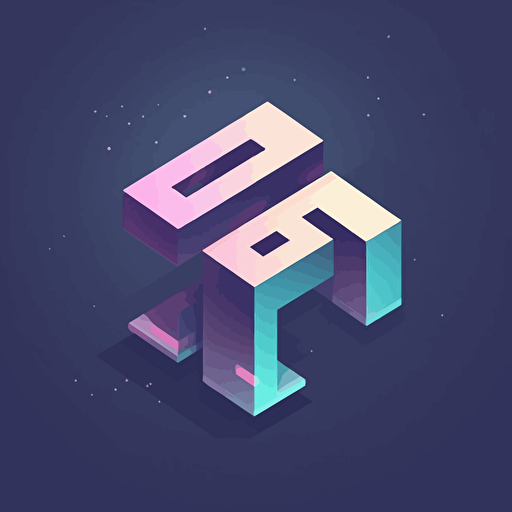 simple Isometric vector logo with letters 'EP'