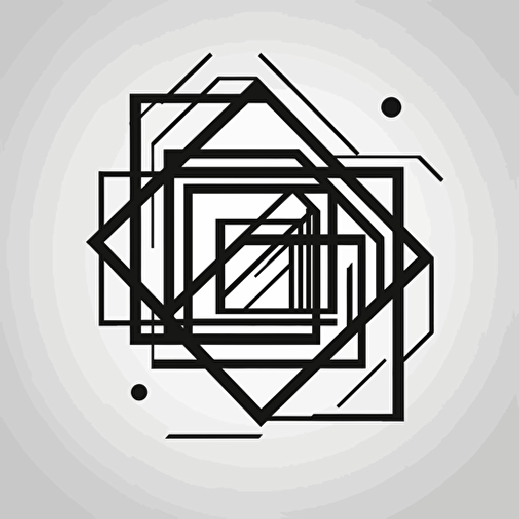 Vector geometric icon. Linear style logo, icon, simple, logo technique, comic vector illustration style, flat design, minimalist icon, flat, adobe illustrator, black and white, white background.