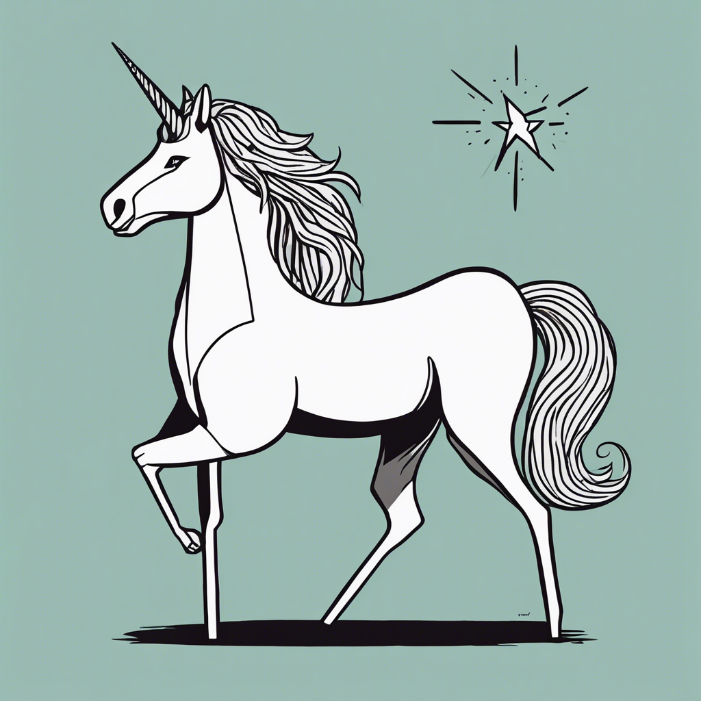 a unicorn, illustration in the style of Matt Blease, illustration, flat, simple, vector
