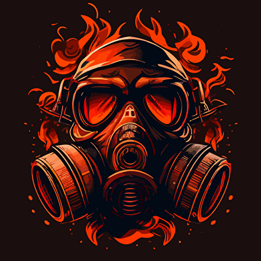 a vector logo style of a gas mask
