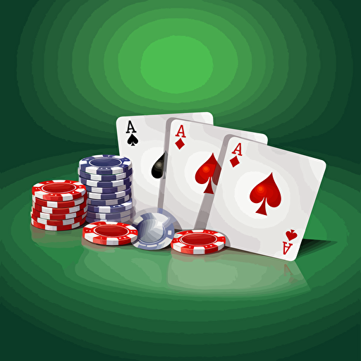 large rectangle highly detailed vector illustration of a poker sign including chips and cards