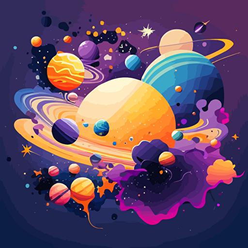 cartoon galaxy, vector design