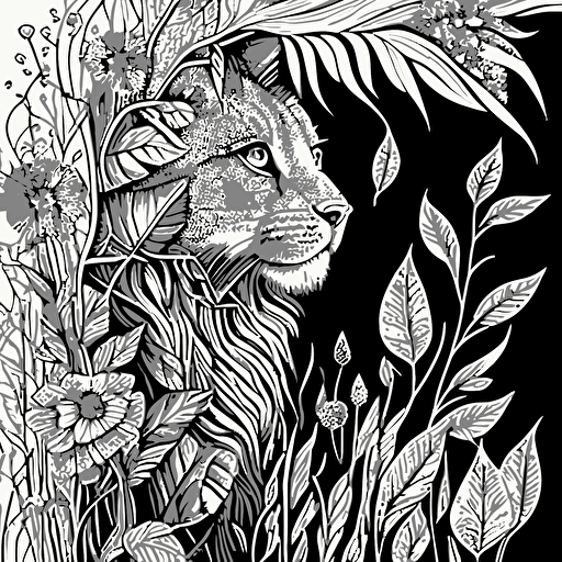 adult coloring page, black and white, lineart zentangle, vector