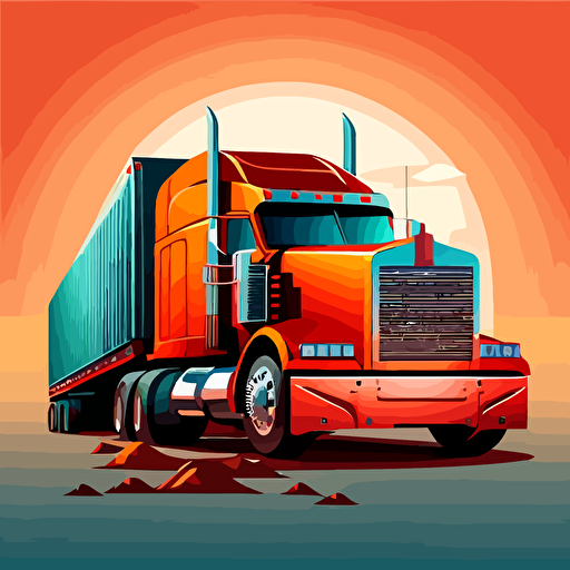 Trucking vector, in Route, Cargo