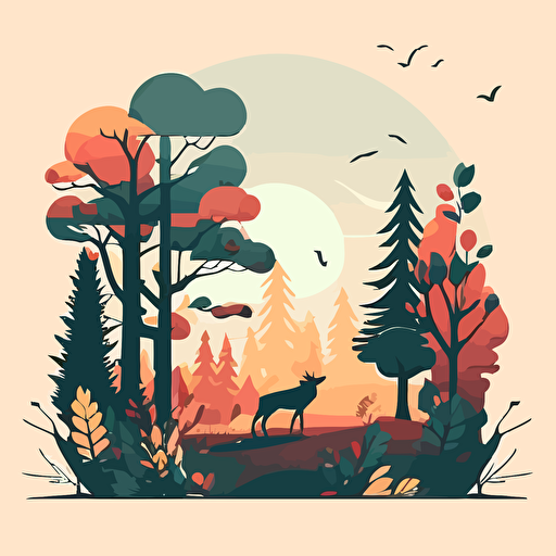 simplistic flat vector illustration nature