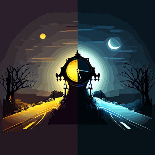 Day/Night Cycle Indicator, gameui, gameart, fantasy, clean, vector,2d, painted