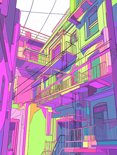 Surreal style, architectural culture, architectural design, non-mainstream music, installation art, handicraft decoration,vector ,2d illustrator,