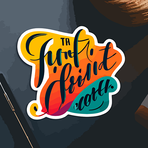 a sticker It Takes Courage To Be Different, vector style, colorful, script font, and simple