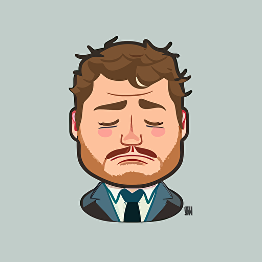 crying andy dwyer from parks and recreation vector art in the style of cartoon