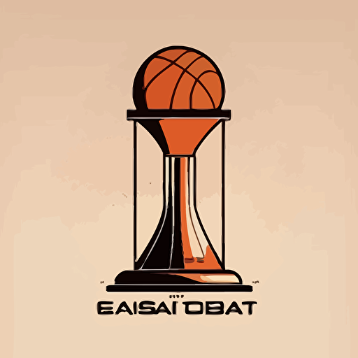 vector logo style basketball academy test-tube on the top basketball in front of minimalistic