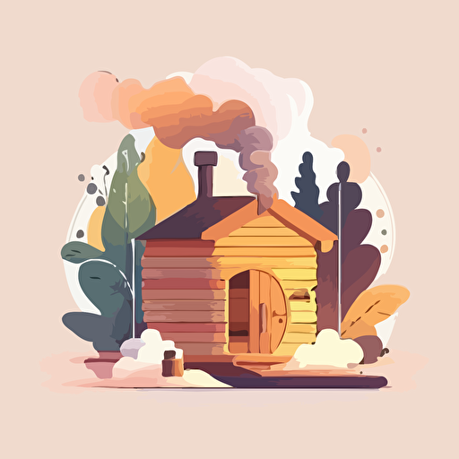 sauna illustration, simple, vector, steam