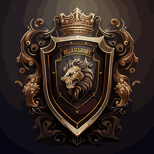 soccer shield of a king concept art, vector art