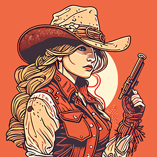 cowgirl doodle vector ilustration