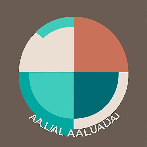 a flat vector logo for a an online student hub, minimal, elemental, three colors, main color teal, by Paul Rand