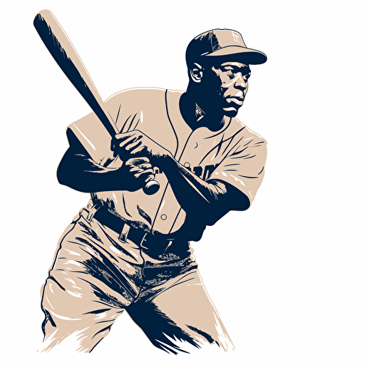 vector illustration of baseball player Hank Robinson hitting a baseball