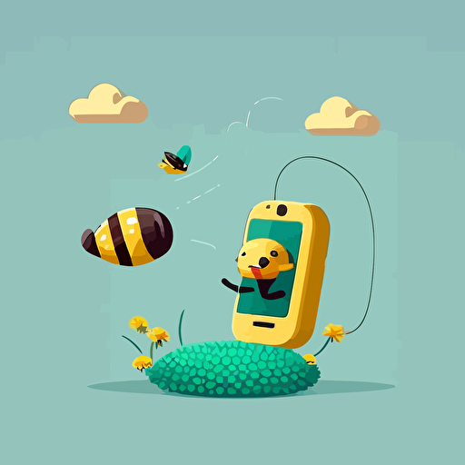 cute flat vector of phone and buzzing